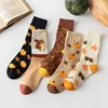 Halloween Mid-Calf Socks for Men And Women Pumpkin Squirrel Cartoon Cotton Socks Home Comfortable Breathable Anti-static