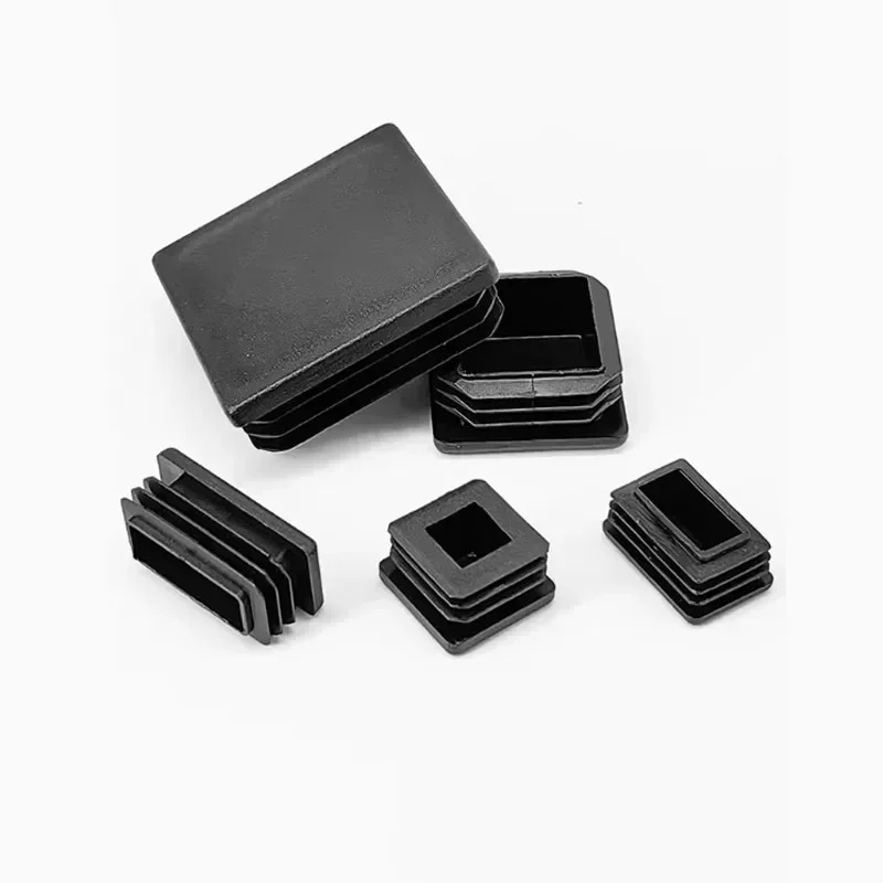 Black Square Plastic End Caps for Table or Chair Feet Protection