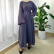 

Eid Mubarak Abaya Dubai Turkey Muslim Hijab Dress Solid Color African Maxi Dresses for Women Islam Abayas Arab Clothes Kaftan