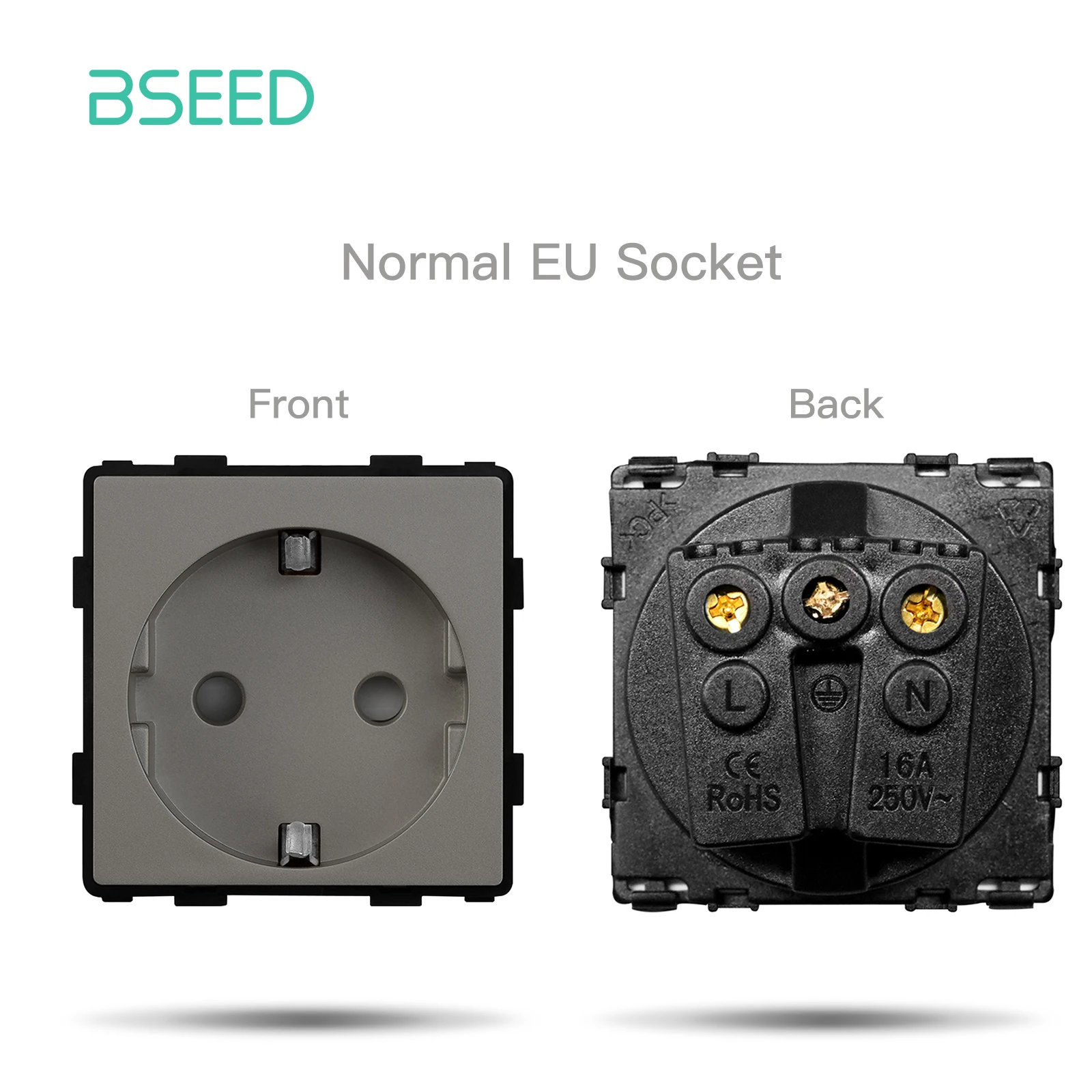 BSEED Customizable Glass Panel Socket with USB and Switch Functions