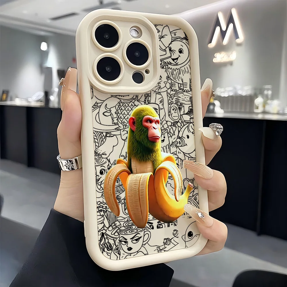 Stylish Animal B-BRAINROTs Soft TPU Phone Case - Durable Back Cover