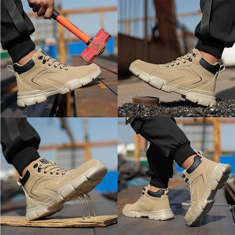 Waterproof Work Boots for Men Women Steel Toe Boots Lightweight Indestructible Slip Resistant Construction Safety Boots - 5