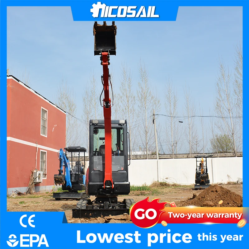 ISO CE NICOSAIL OKW25U Kompaktbagger 2100kg 14,2kW Anpassbarer Flexibler Mini-Bagger für Bau und Landschaftsbau