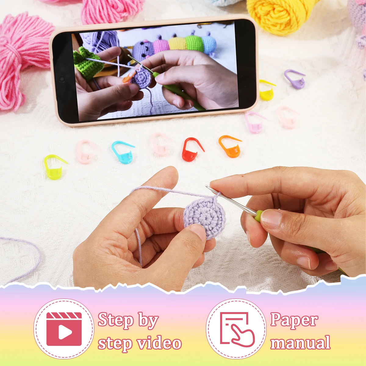 Colorful Caterpillar Crochet Doll Kit 5