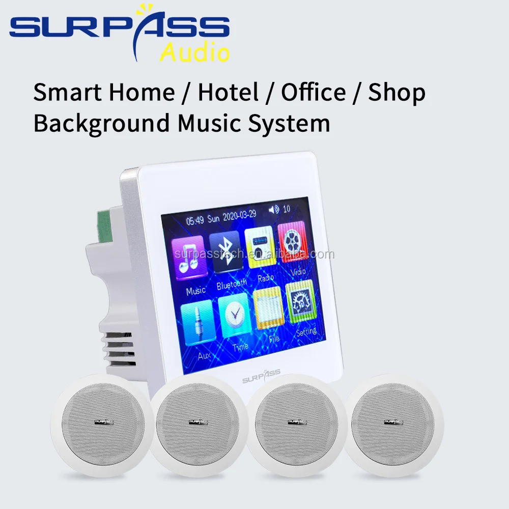 High Quality Smart Background Music System Supports USB/SD Card/Blue-tooth Multi-function Music Player HiFi In Wall Amplifier