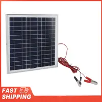 Panneau solaire Portable 50W, cadre en aluminium, panneau solaire en silicium monocristallin avec câble de 9,8 pieds, Clips de batterie rouge et noir DC 18V 1