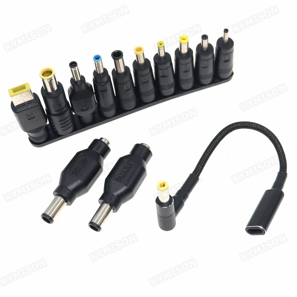 tipo c Adaptador de Alimentação para Laptop Conector Plug para Universal Laptop Charger Jack Cabo de Carregamento para Notebooks 45w 65w 90w 100w