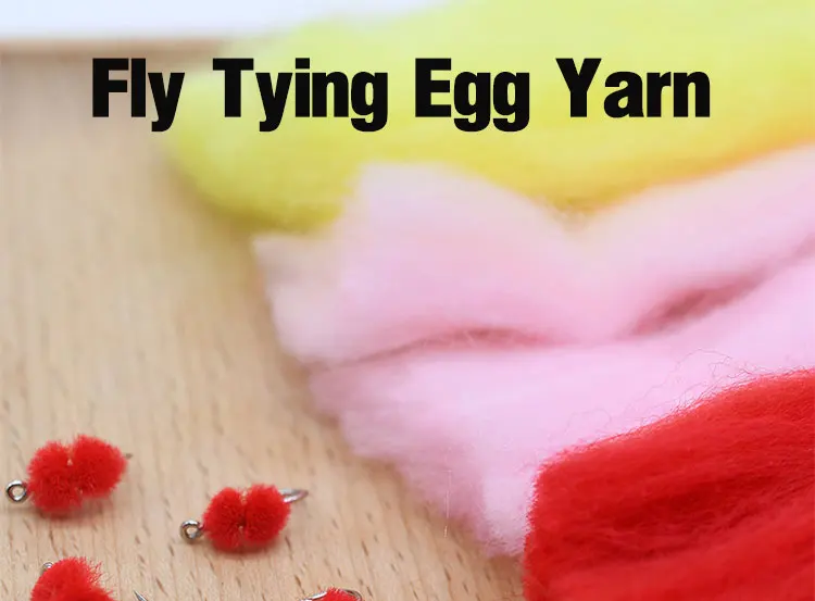 MNFT 2Packs Egg Yarn Fiber Baitfish Lure Trout Slamon Glow Bug Fly Tying Material Pink Yellow Green White Black Red Orange Color