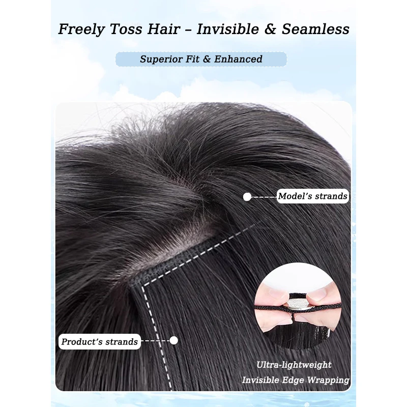 Synthetic Loose Wave Hair Extensions Hairpiece Long Invisible Seamless U-shaped Wig Wavy Hair Extensions Increase Hair Volume