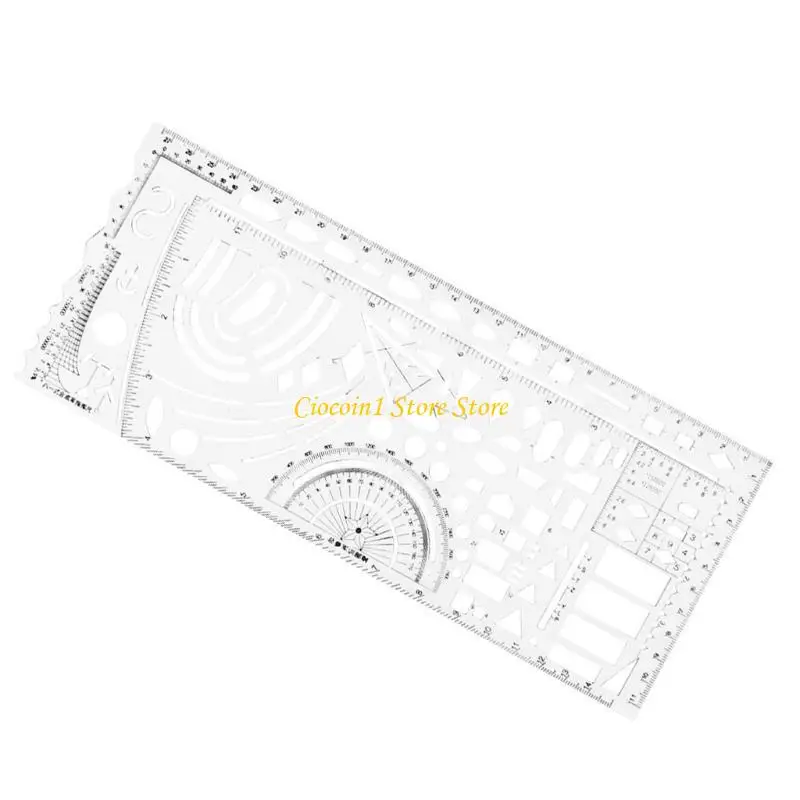 A3PC 명령 눈금자 군용 각도기 작은 눈금자가 있는 유연한 드로잉 스텐실