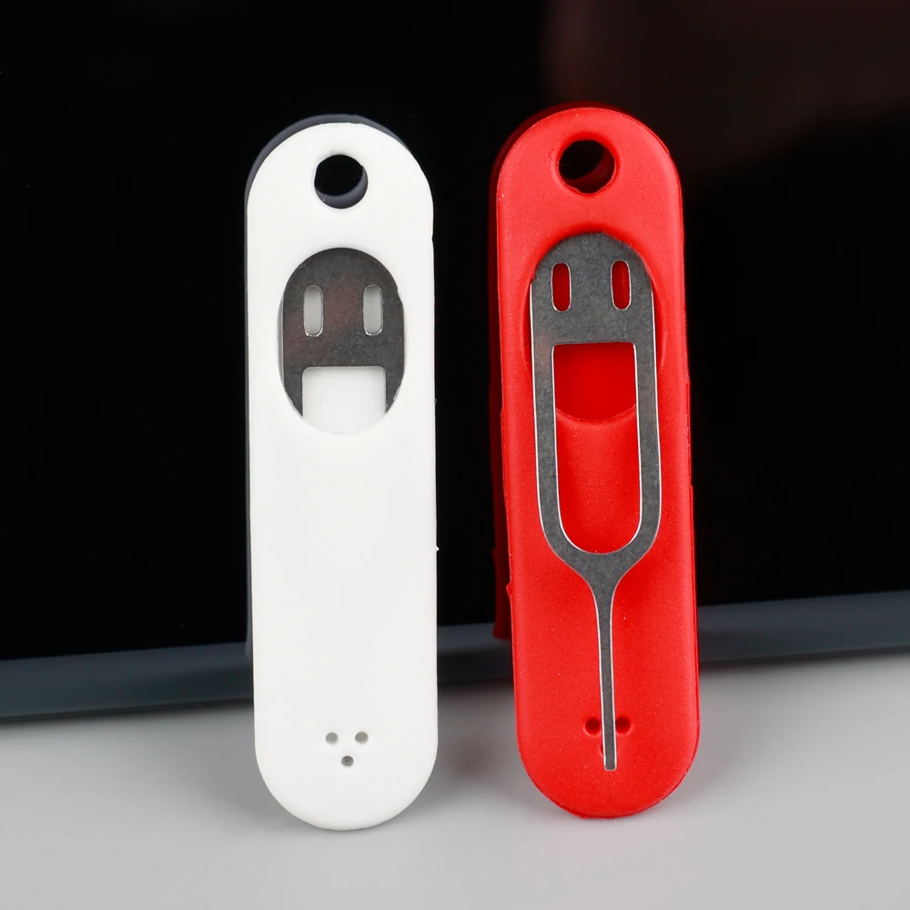  SIM Card Removal Needle Pin  &  Anti-lost Tray Charm Keychain Split Rings Phone SIM Card Storage Case Ejecter Tool Needles 