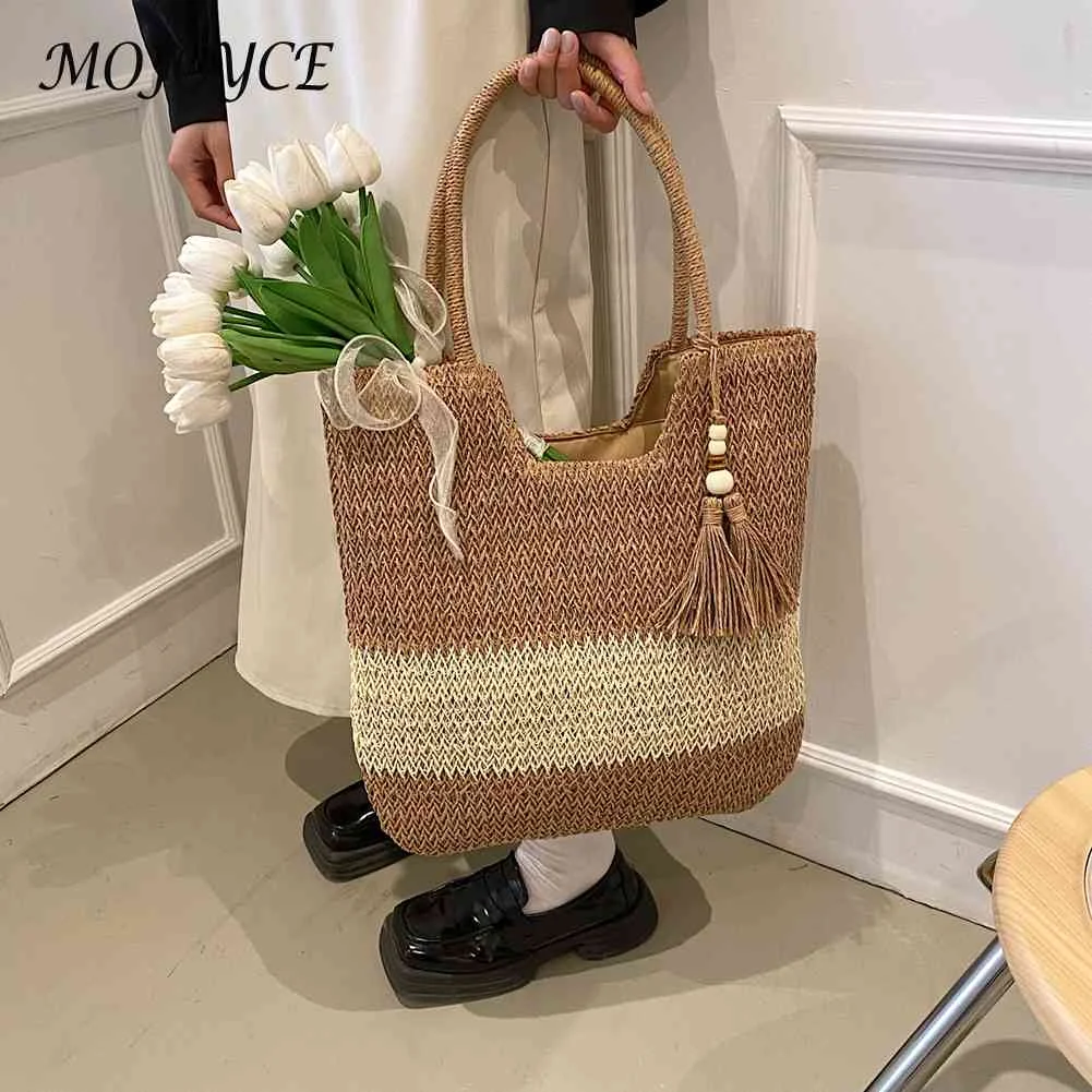  Women Summer Beach Bag, Straw Handbag Top Handle Big Capacity  Travel Tote Purse Hand Woven Straw Large Hobo Bag (Beige) : Clothing, Shoes  & Jewelry