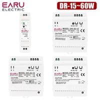 15W 30W 45W 60W เอาต์พุตเดี่ยว DC 5V 12V 24V อุตสาหกรรม Din Rail แหล่งจ่ายไฟอินพุตสวิทช์ 100-240VAC DR-15 DR-30 DR-45 DR-60 1