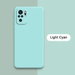 Stylish Square Liquid Soft Shockproof Phone Case for Redmi 10A (Light Cyan)