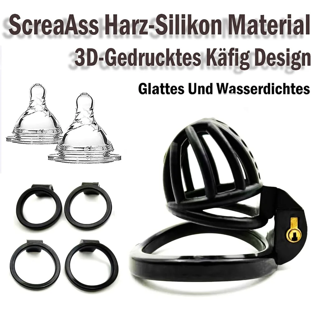 Mesh Breathable Chastity Cage Penis Ring for Men,SM Bondage Toy