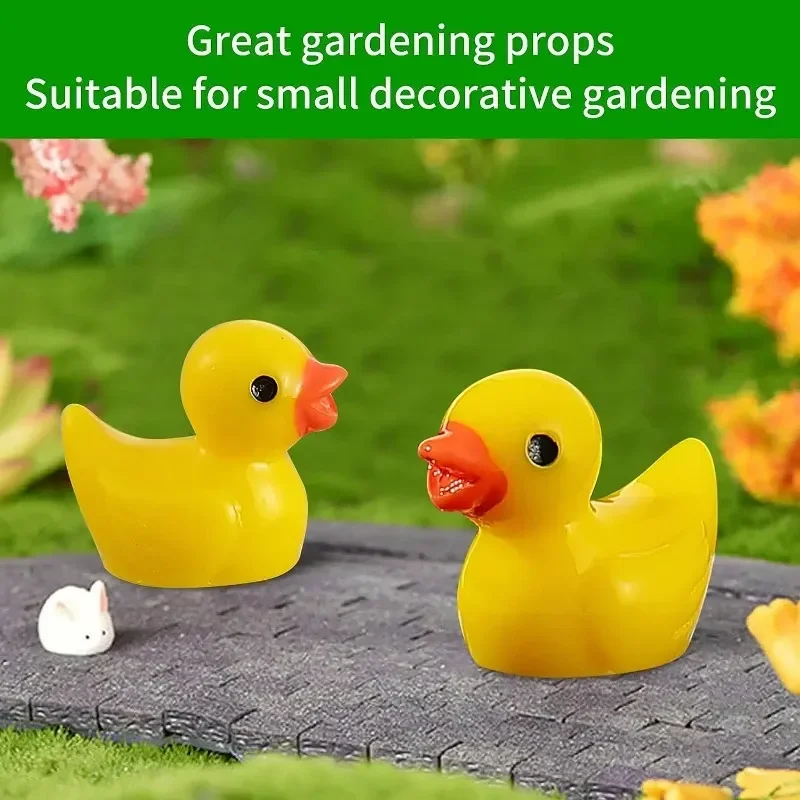 100-Pack Mini Glow In The Dark Ducks With Sunglasses – Resin Decor For Crafts, Dollhouses, Aquariums & Fairy Gardens | Random Colors