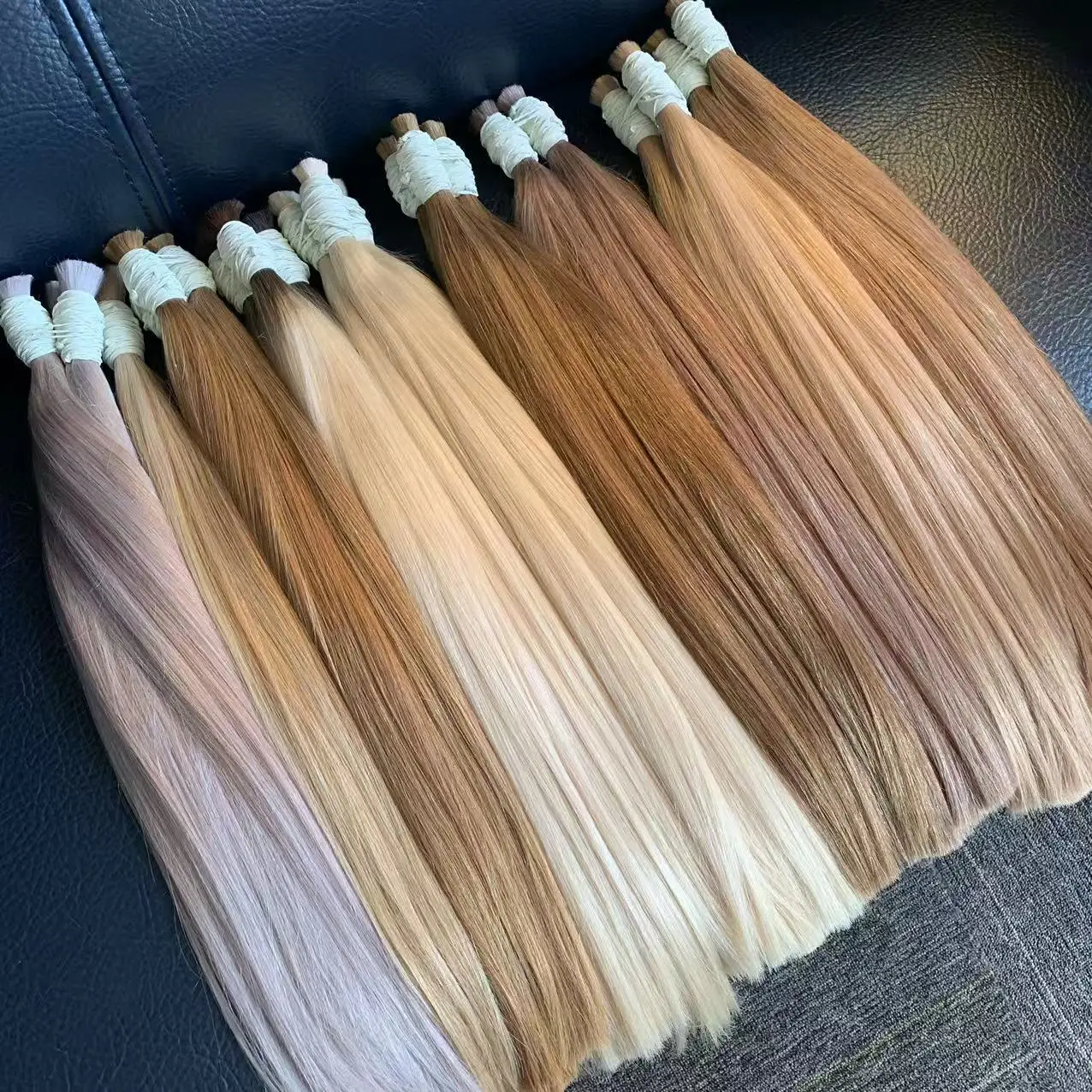 Vietnam Double Drawn 60% Density Virgin 100% Human Hair Bulk Extension Highlight Weaving For Braiding Unprocessed Straight Hair 5