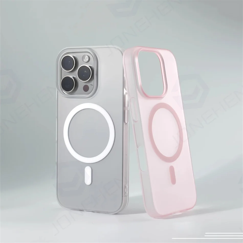 Desert Gold Matte Clear Ultra Thin Magnetic Wireless Charging Case