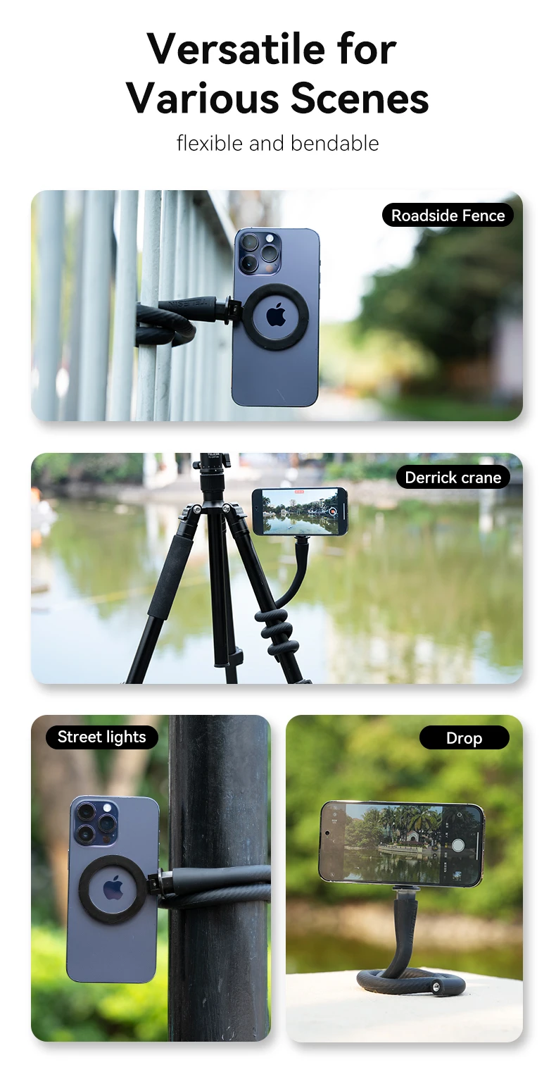 Magnetic Flexible Phone Mount Clamp Stand Phone Holder for iPhone 16 15 14 13 12