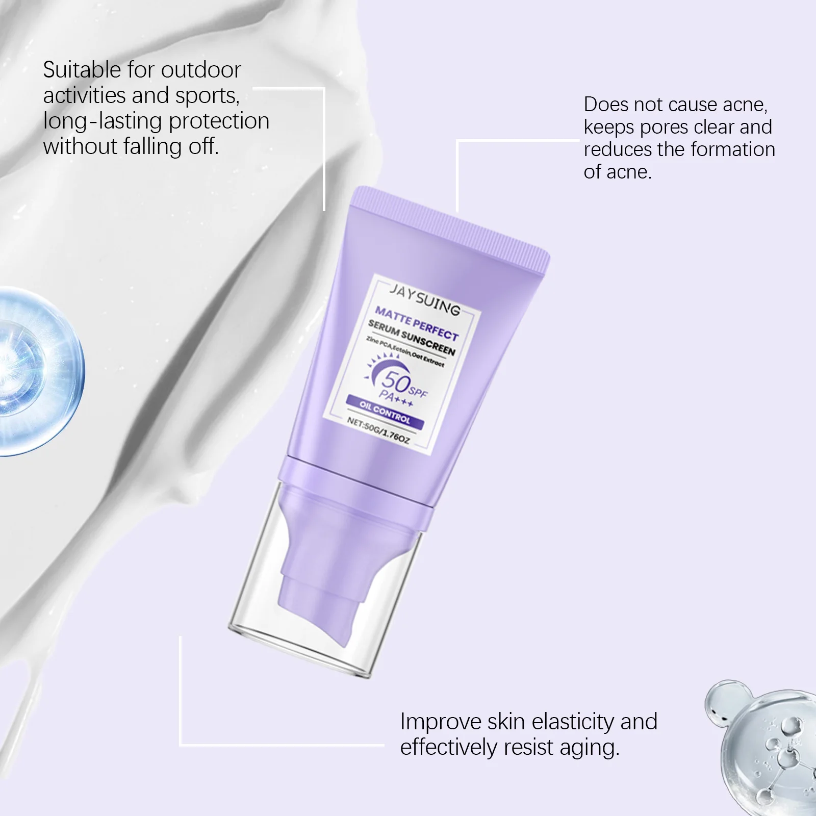 Spf50+ Sunscreen Solar Blocker Skin Whitening Cream Facial Mild Brightning Moisturizer Serum Anti UV Sun Block Isolation Lotion