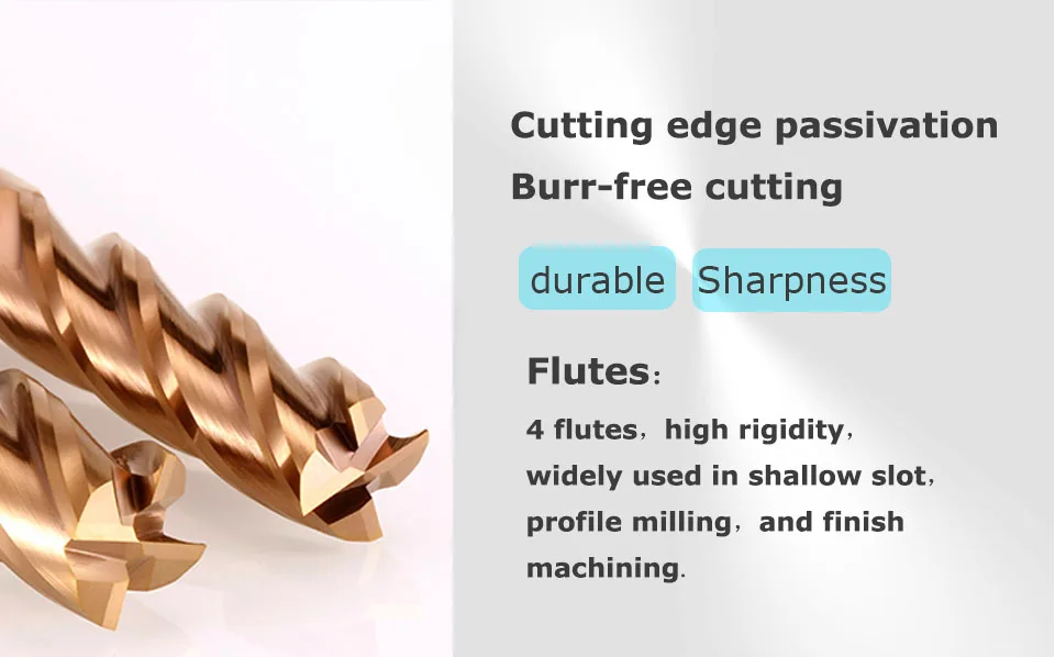 HRC60 Hartmetall-Schaftfräser, Durchmesser 1,1 mm ~ 7,9 mm, 4 Nuten, Wolfram-Maschinen-Schneidwerkzeug, CNC-Beschichtung, Metallgesicht, quadratischer Bit – Detail 5