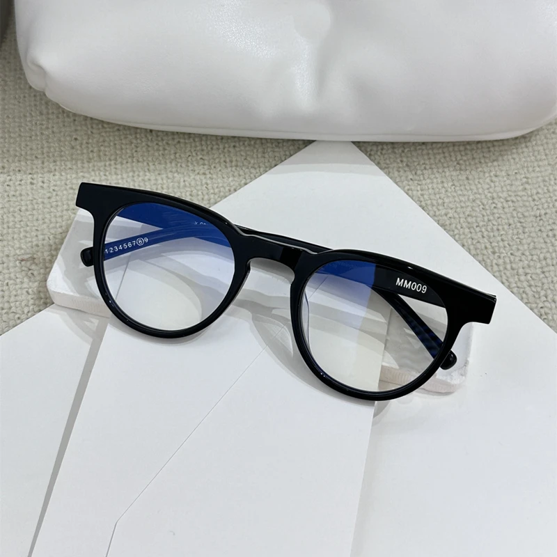 女性のためのレトロな丸い老眼鏡豪華なフレームパーソナライズされた青い光のメガネ日本の手作りmm009