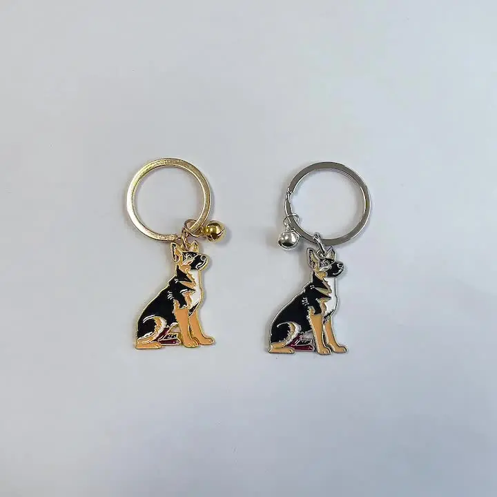 BONSNY Portachiavi In Acrilico Con Pastore Tedesco Per Donne E Ragazze - Ciondolo Per Borsa, Zaino E Cellulare - Regalo Amanti Cani (31x59 Mm) - 2