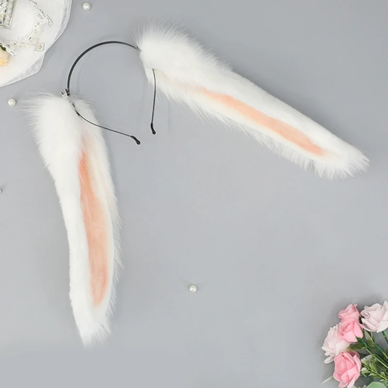 

MXMB Sexy Bunny-Ear Headband Sweet Accessories Cosplay Rabbit Ears Fursuit Masquerade Halloween Cosplay Party