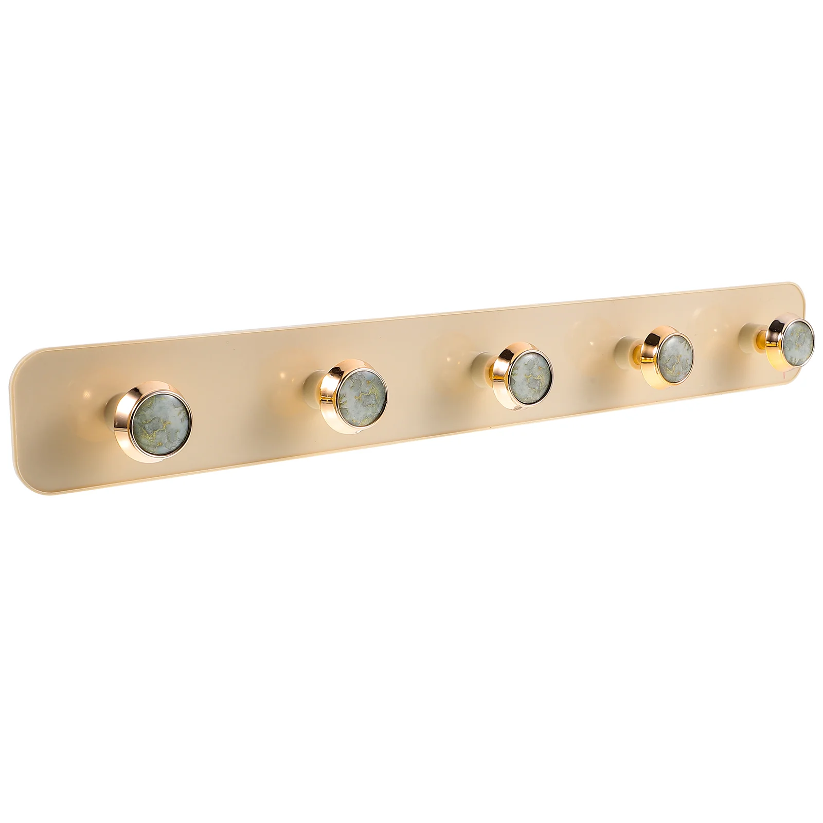 

Hook Home Multi-purpose Light Luxury Jade Pattern Nail-free Wall Adhesive Five-link Entrance Key Rack Hanger Towel