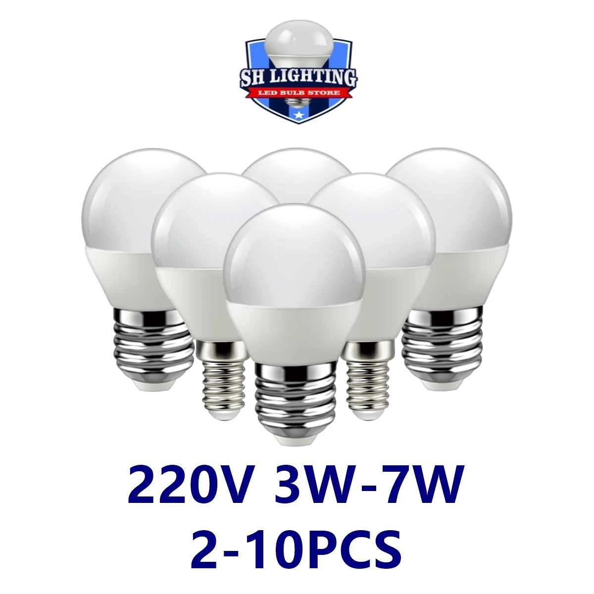 

2/10PC LED ball bulb G45 220V 3W-7W Stasmless high lumen warm white light for chandelier down lamp crystal lamp kitchen bathroom