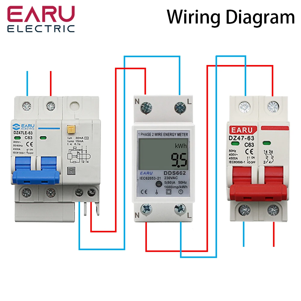 Din  ܻ 2  LCD  ÷ °,  Һ ,  跮 KWh, AC 230V, 50Hz