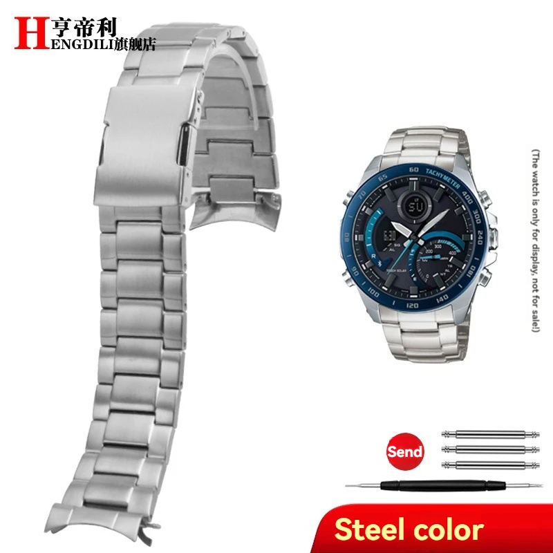 Correa de reloj para Casio Edifice Series 5582 ECB-900 ECB-900YDB, correa de reloj de acero inoxidable macizo, accesorio de pulsera de 22 mm
