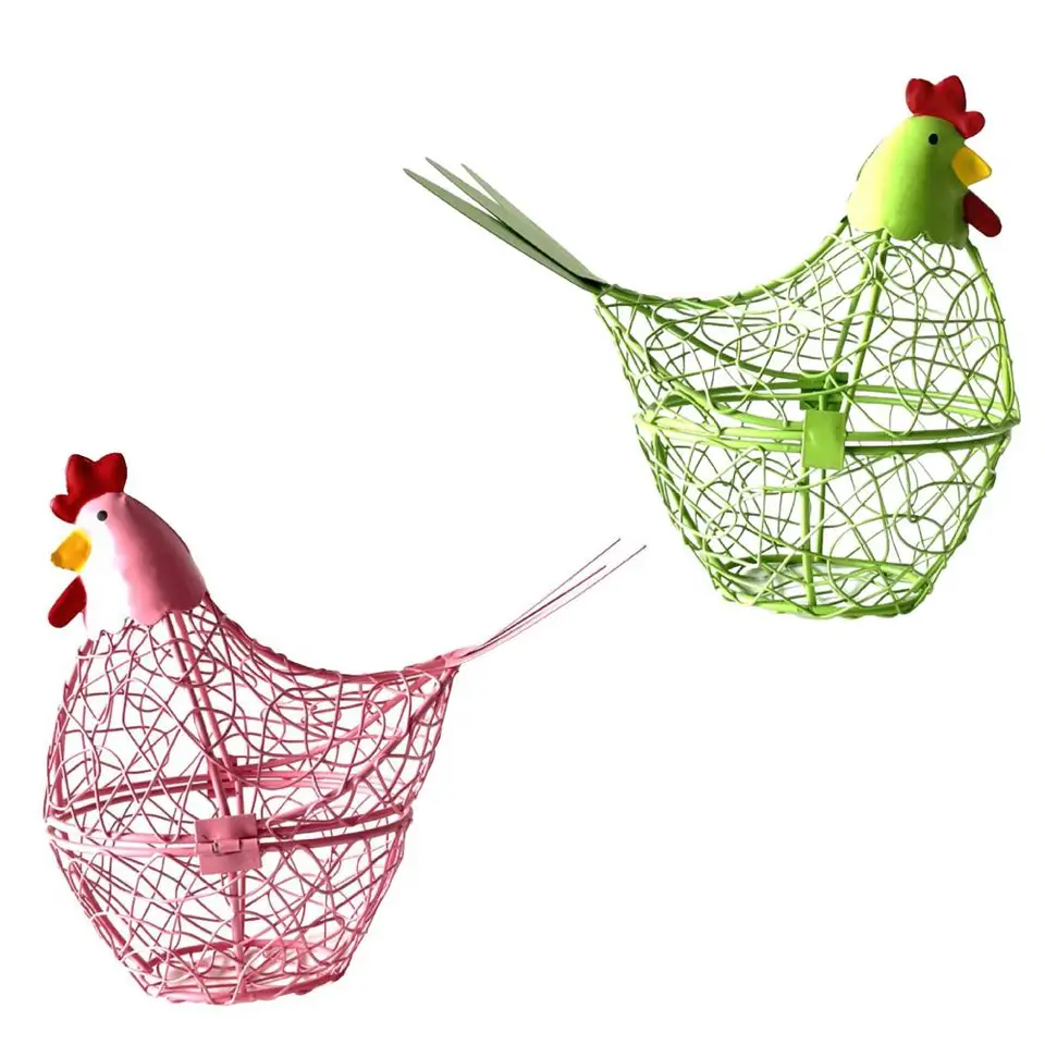 Futtest Chicken Egg Basket Chrome Wire Modern Design
