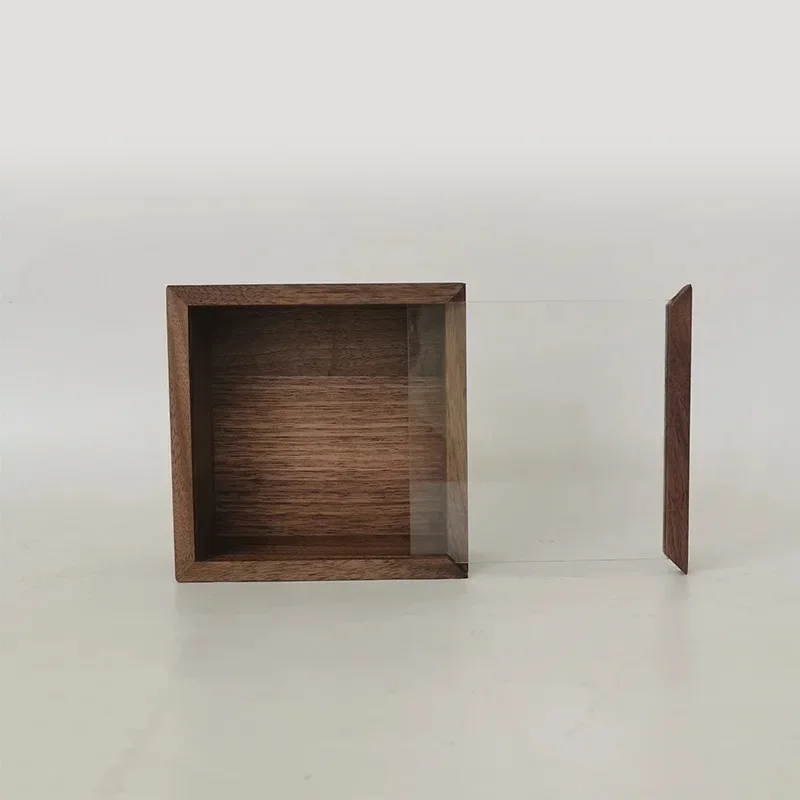 Black Walnut Display Case Solid Wood Glass Cover Organize For Jewelry And Sundries Dustproof Transparent Elegant Dresser Display 5