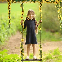 Ensemble de vêtements pour enfants : robe à col rayé, chemise pour garçon, haut et short pour bébé, haut et jupe longue pour adolescent, avec logo abeille 5