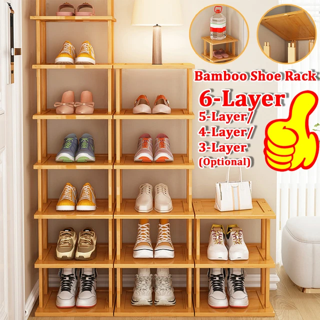 6 Tiers Vertical Shoe Tower, Narrow Corner Shoe Rack, Folding Shoe Cabinet,Space  Saving DIY Free Standing Shoes Storage Organizer for Small Entryway,  Closet, Stable & Easy Assembly, Orange 