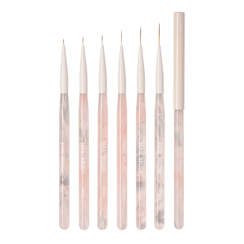 Pennelli per Nail Art di Vari Tipi, Ultra-fini e Ultra Lunghi, per Disegno e Pittura, Penne Liner per Unghie Francesi Fai-da-Te, Strumento per Manicure - immagine 6
