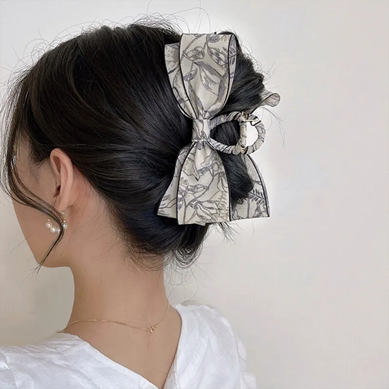 

1PC Ink Color Bow Hair Clips Women Sweet Hair Accessories Headwear