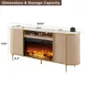 Luxury 70" Fluted Fireplace TV Stand, Modern Chic Entertainment Center,Curved Profile Design, Media Console, Natural Oak 6