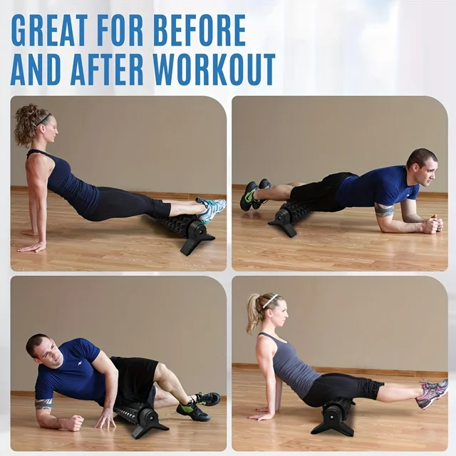 Point Foam Roller with Stand,18" Foam Roller Long Yoga Roller Foam Exercise Roller for Muscle Massage & Relaxation, Yoga Pilates 6