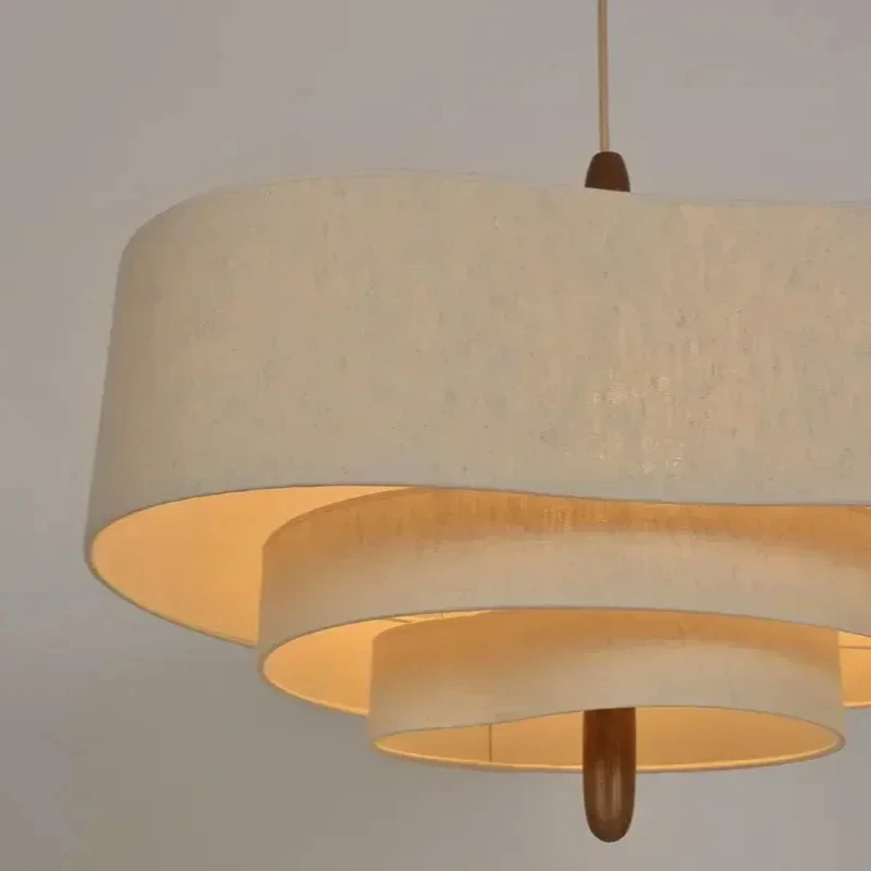Japanese Wabi Sabi Cloth Ceiling Chandelier For Living Room Island Bedroom LED Pendant Light Modern Home Decor Lighting Fixture 6