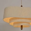 Japanese Wabi Sabi Cloth Ceiling Chandelier For Living Room Island Bedroom LED Pendant Light Modern Home Decor Lighting Fixture 6