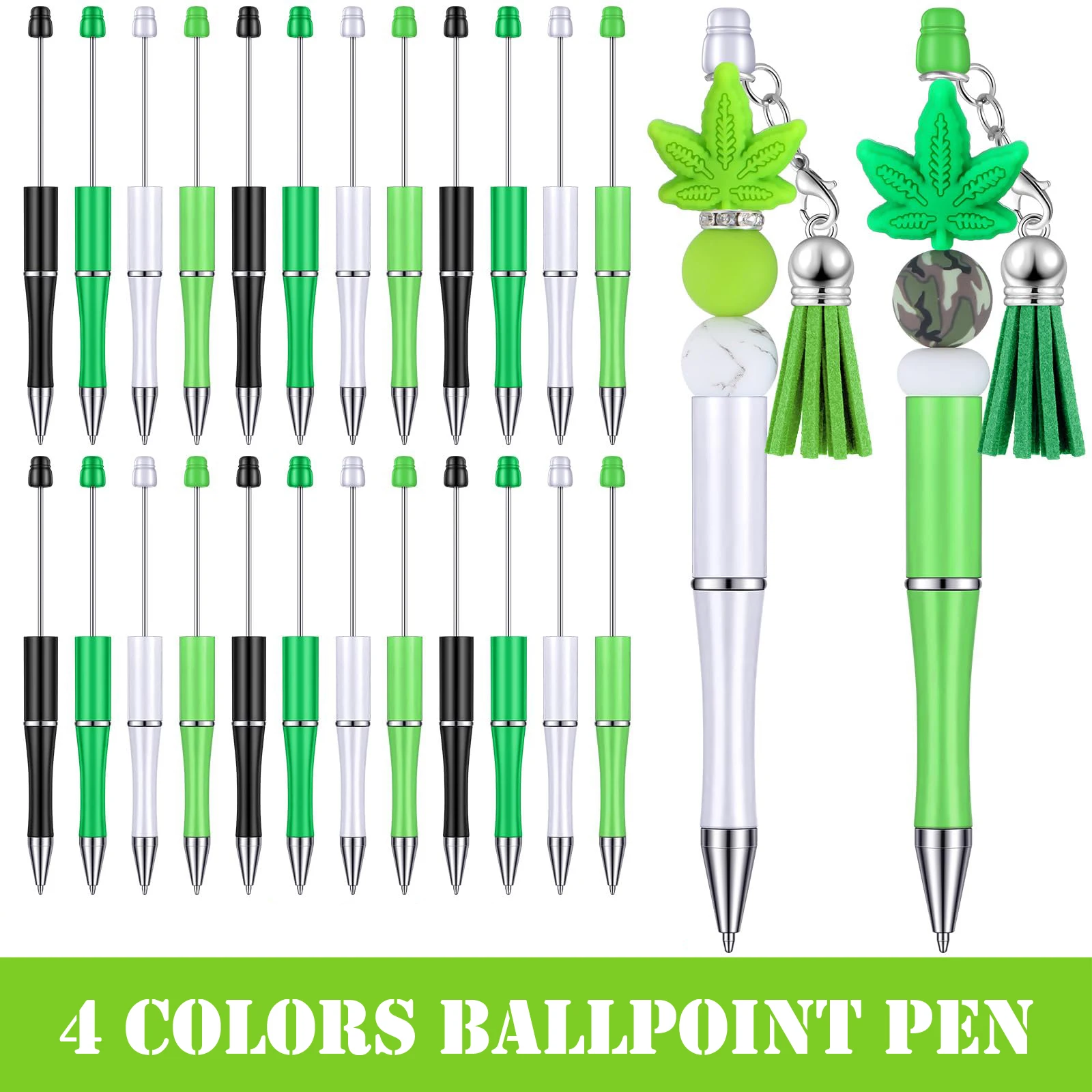 

4 шт., пластиковые шариковые ручки с бусинами