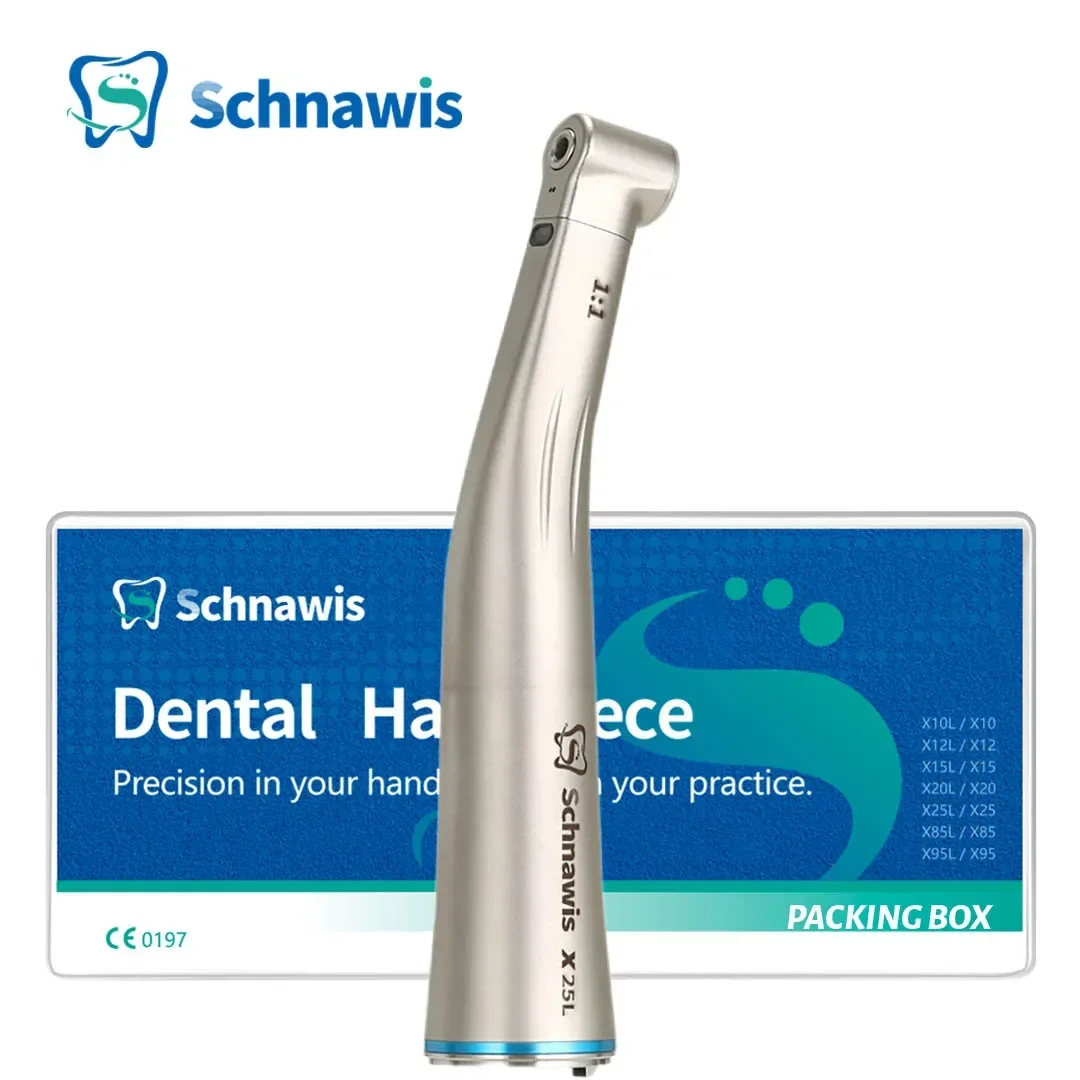 

Schnawis X25L Dental Contra Angle Handpiece 1:1Direct Drive Speed Fiber Optic Dentistry Fit E Type Electric Micromotor