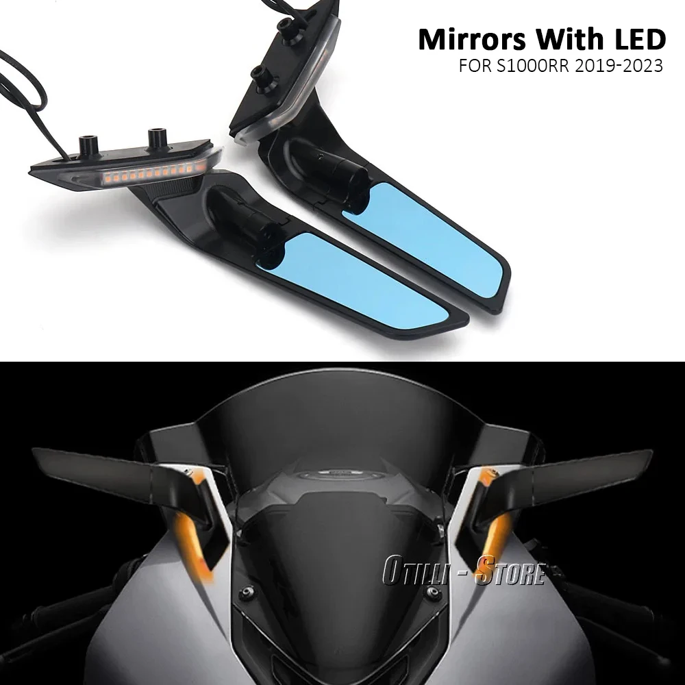 

Motorcycles Wind Wing Adjustable Rotating Rearview Mirror With LED Light For BMW S1000 RR S 1000 RR S1000RR s1000rr 2019-2023