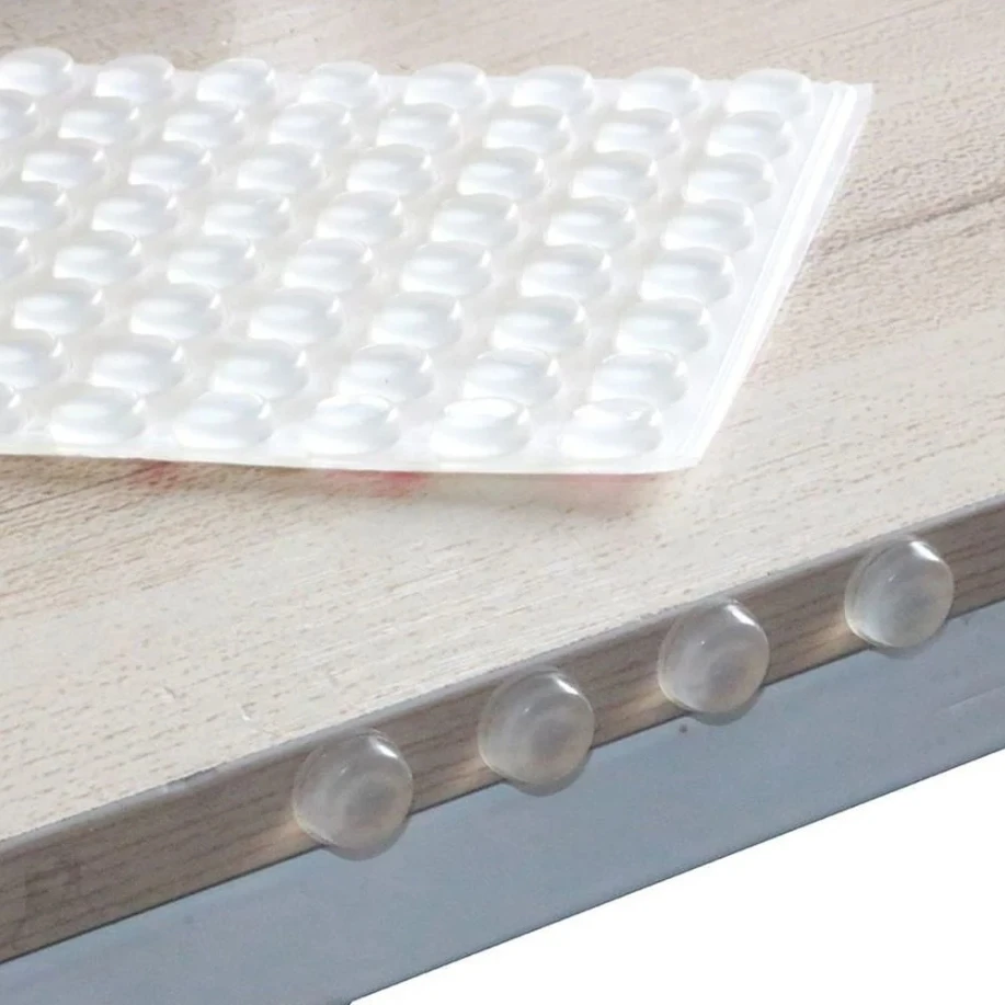 Door Stopper 100Pcs 10x3mm Self Adhesive Rubber Damper Cabinet Bumpers Silicone Furniture Pads Cushion Protective