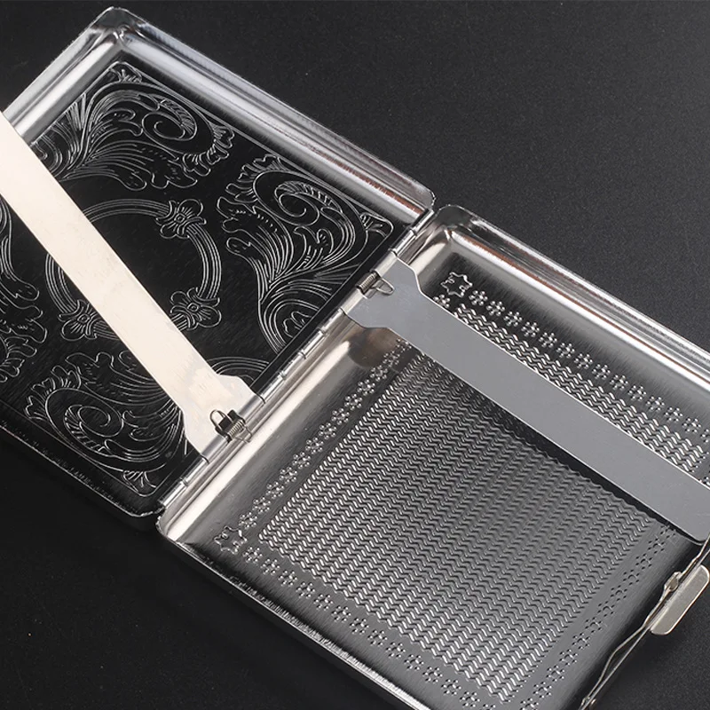 Metal Cigars Cigarettes Cases for about 20 sticks Cigarette Stainless Steel Tobacco Cigarette Boxes Tools 1pc