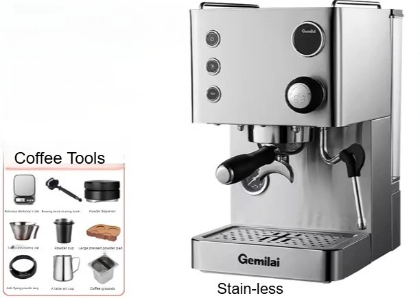 業務用デュアルボイラーエスプレッソマシン ステンレス製プロ仕様