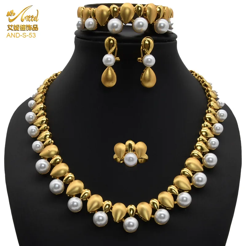 Zircon Pearl Gentle Bridal Set Women's 24K Gold AU999 - Smooth chain, round pearls, skin-friendly comfort 5