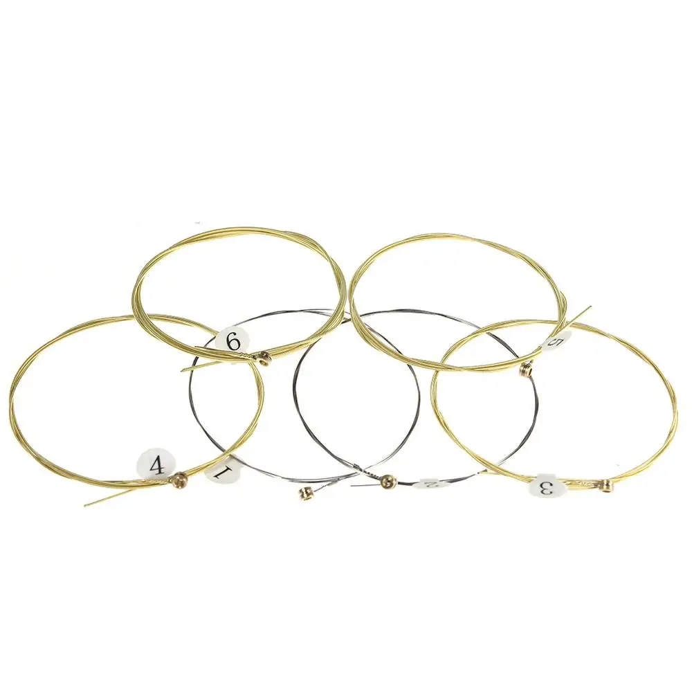 6pcs/set Universal Acoustic Guitar String Brass Hexagonal Steel Core Strings For Musical Instruments Guitars Strings Guitar Part
